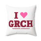 I Heart GRCH Spun Polyester Square Pillow