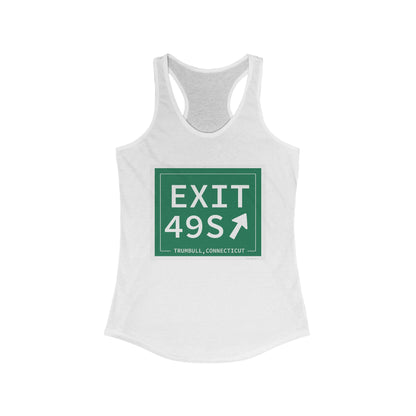 Vintage Exit 49S  Merritt Parkway SignWomen's Ideal Racerback Tank Top
