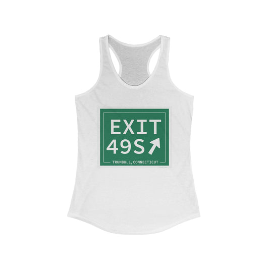 Vintage Exit 49S  Merritt Parkway SignWomen's Ideal Racerback Tank Top