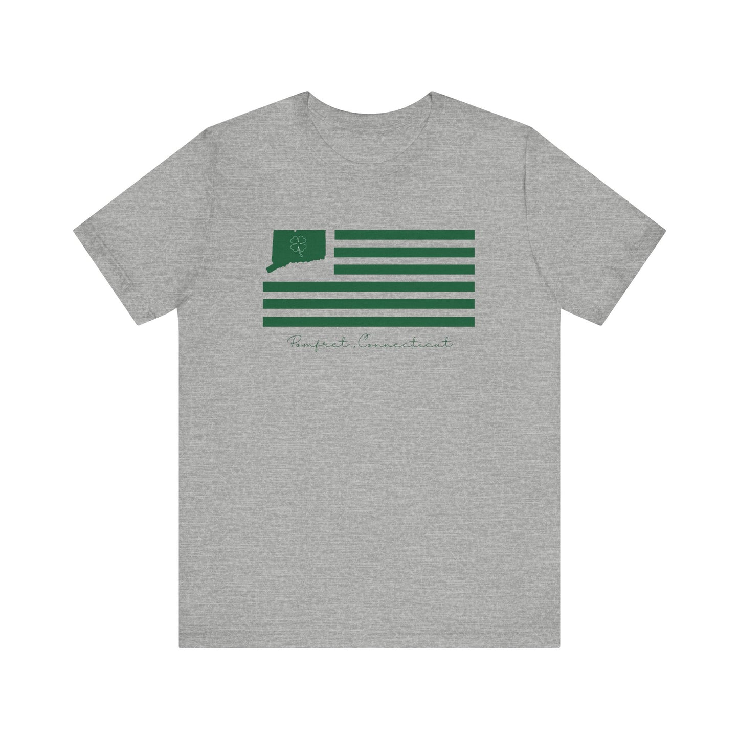 Pomfret Connecticut St. Patrick’s Day Flag Unisex Jersey Short Sleeve T-Shirt