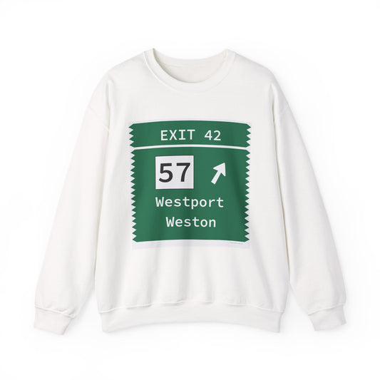 Vintage Merritt Parkway Exit 42 Sign Unisex Heavy Blend™ Crewneck Sweatshirt