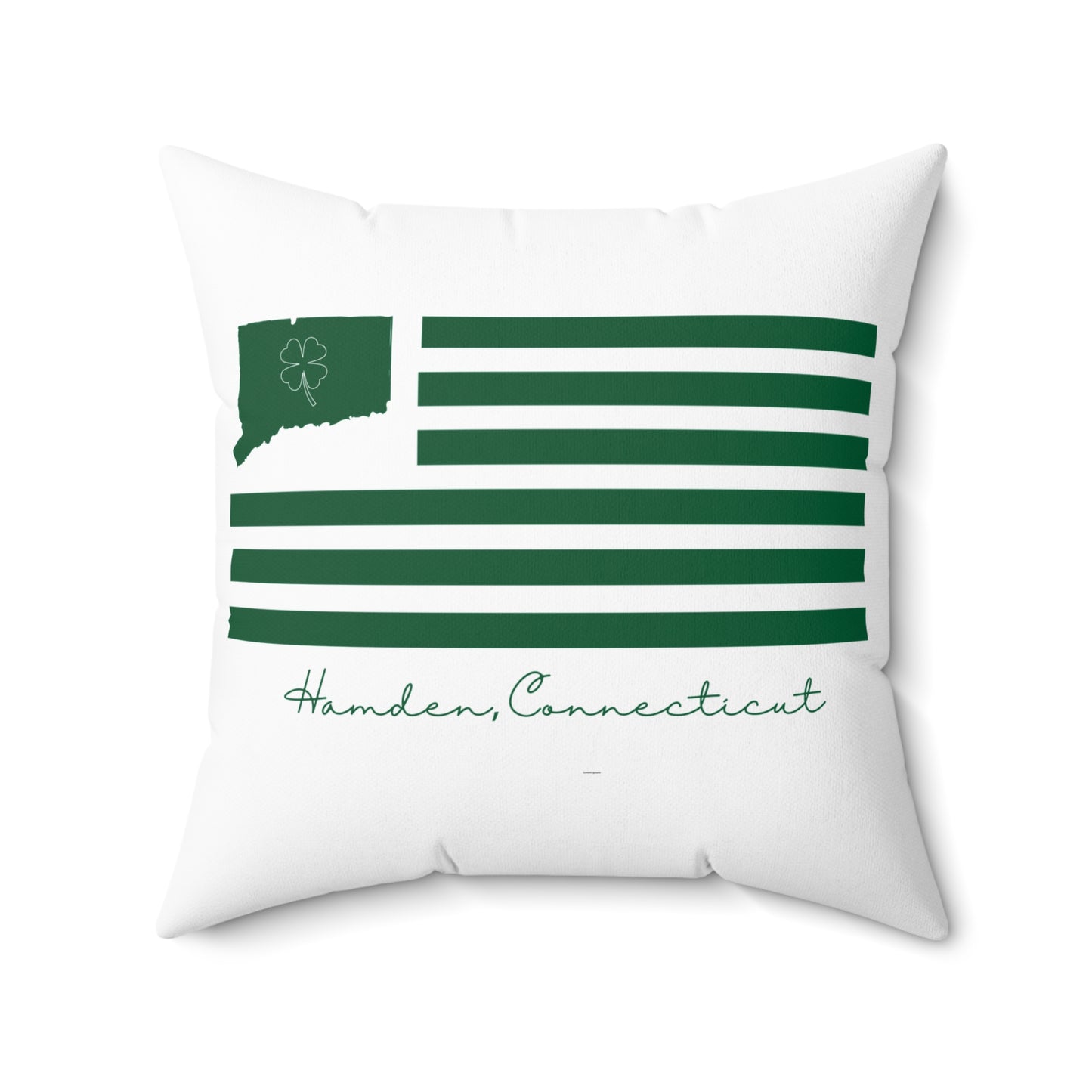 Hamden Connecticut St. Patrick’s Day Flag Spun Polyester Square Pillow