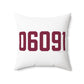 06091 Hartland Connecticut Zip Code Polyester Square Pillow
