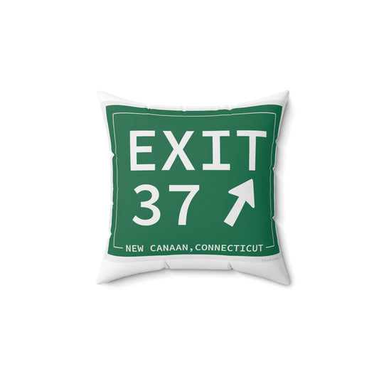 Vintage Exit 37 Merritt Parkway Sign Spun Polyester Square Pillow