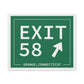 Vintage Exit 58 WCP Sign Matte Canvas, Stretched, 1.25"