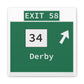 Vintage WCP Exit 58 Sign Matte Canvas, Stretched, 1.25"
