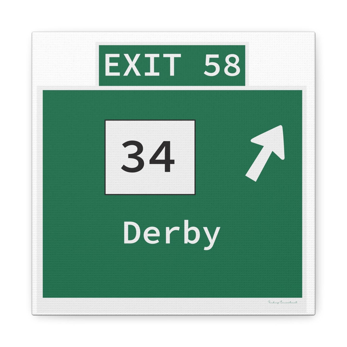 Vintage WCP Exit 58 Sign Matte Canvas, Stretched, 1.25"