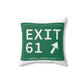Vintage Exit 61 WCP Sign Spun Polyester Square Pillow