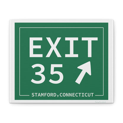Vintage Exit 35 Merritt Parkway Sign Matte Canvas, Stretched, 1.25"