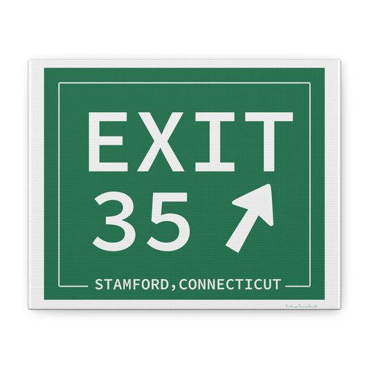 Vintage Exit 35 Merritt Parkway Sign Matte Canvas, Stretched, 1.25"