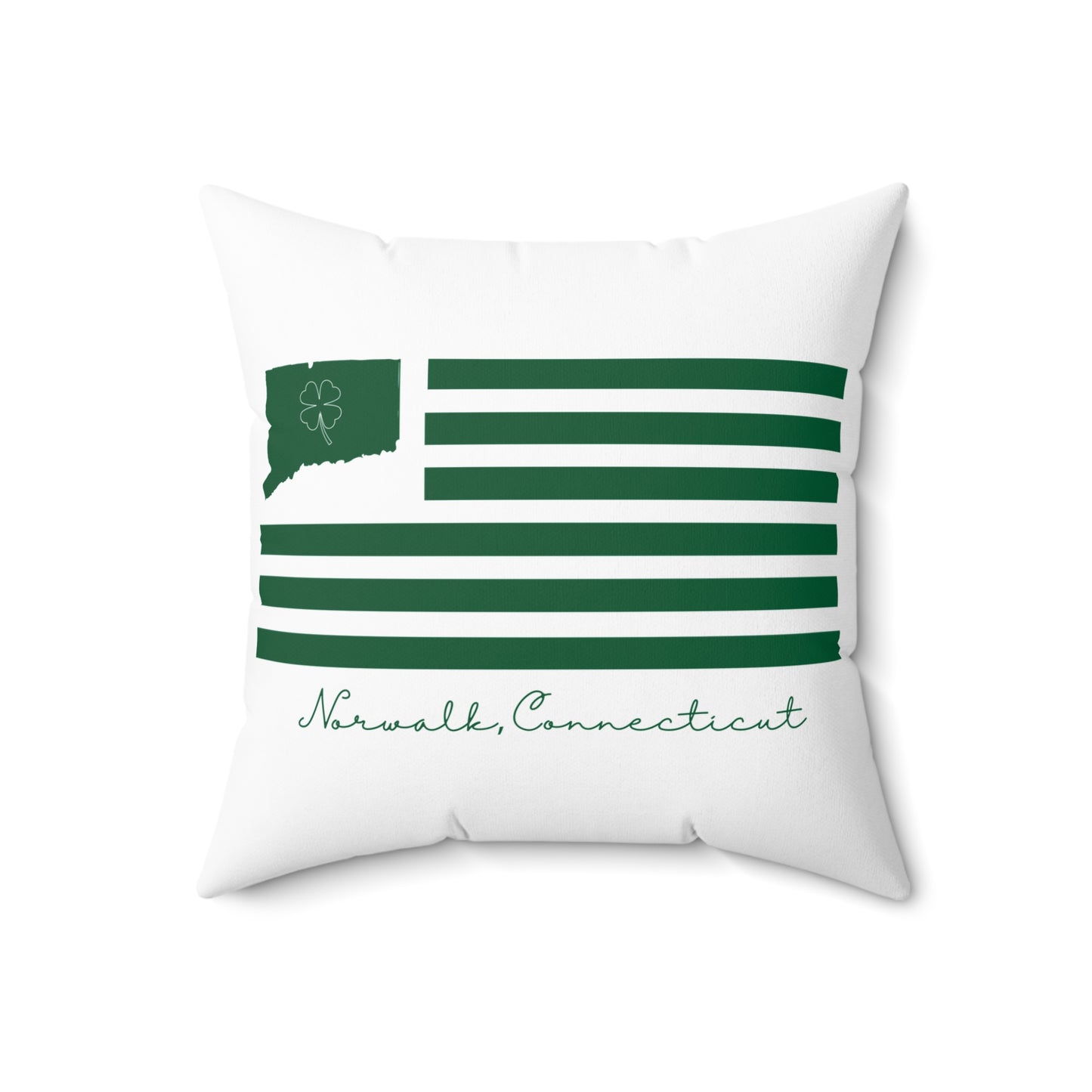 Norwalk Connecticut St. Patrick's Day Flag Spun Polyester Square Pillow