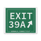 Vintage Exit 39A Merritt Parkway Sign Matte Canvas, Stretched, 1.25"