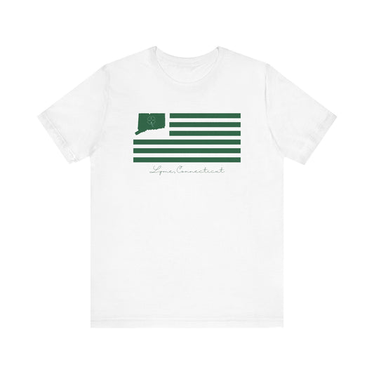 Lyme Connecticut St. Patrick’s Day Flag Unisex Jersey Short Sleeve T-Shirt