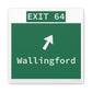 Vintage WCP Exit 64 Sign Matte Canvas, Stretched, 1.25"