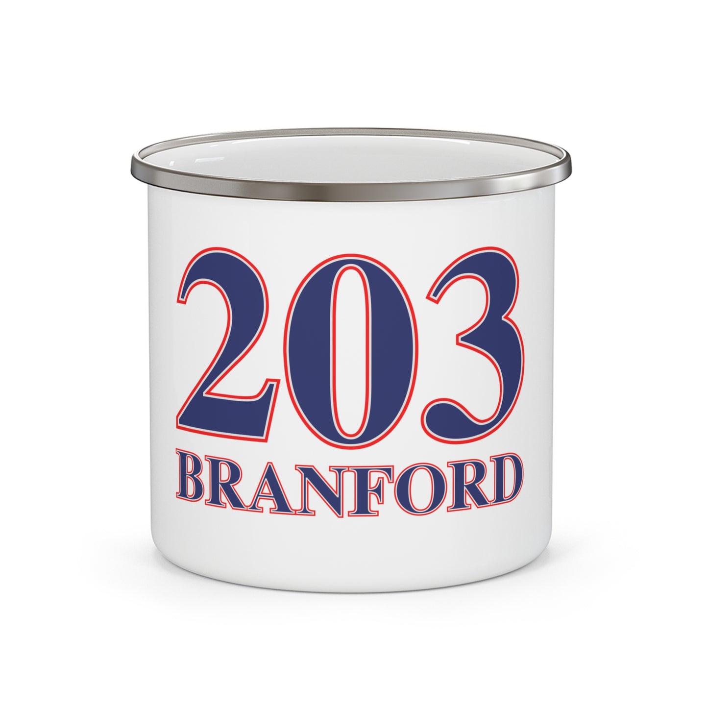203 Branford Red White & BlueEnamel Camping Mug