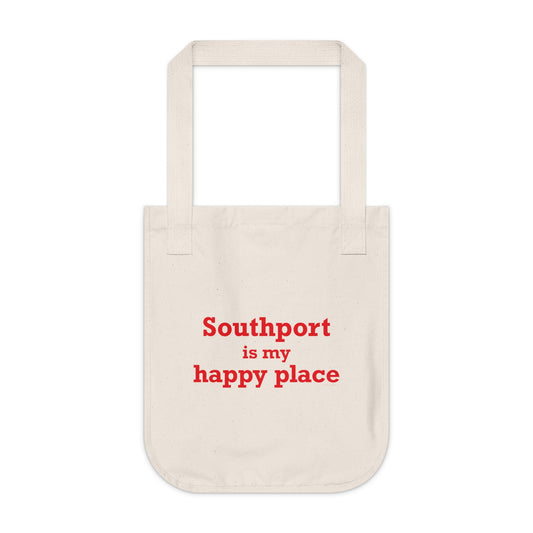 Southport is My Happy Place Organic Canvas Tote Bag