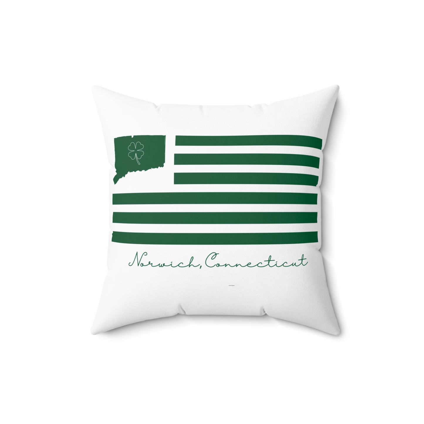 Norwich Connecticut St. Patrick’s Day Flag Spun Polyester Square Pillow