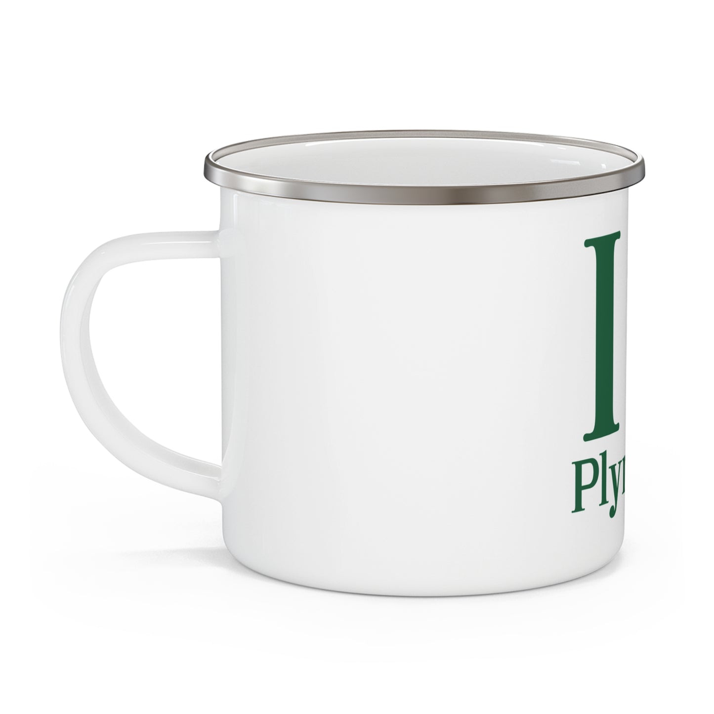 I Clover Plymouth Enamel Camping Mug