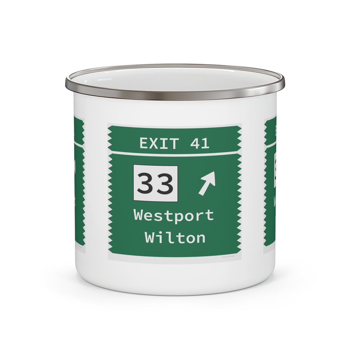 Vintage Merritt Parkway Exit 41 Sign Enamel Camping Mug