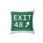 Vintage Exit 48 Merritt Parkway Sign Spun Polyester Square Pillow