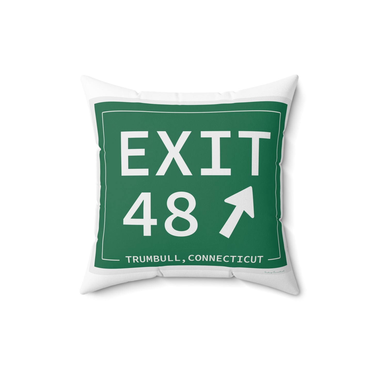 Vintage Exit 48 Merritt Parkway Sign Spun Polyester Square Pillow