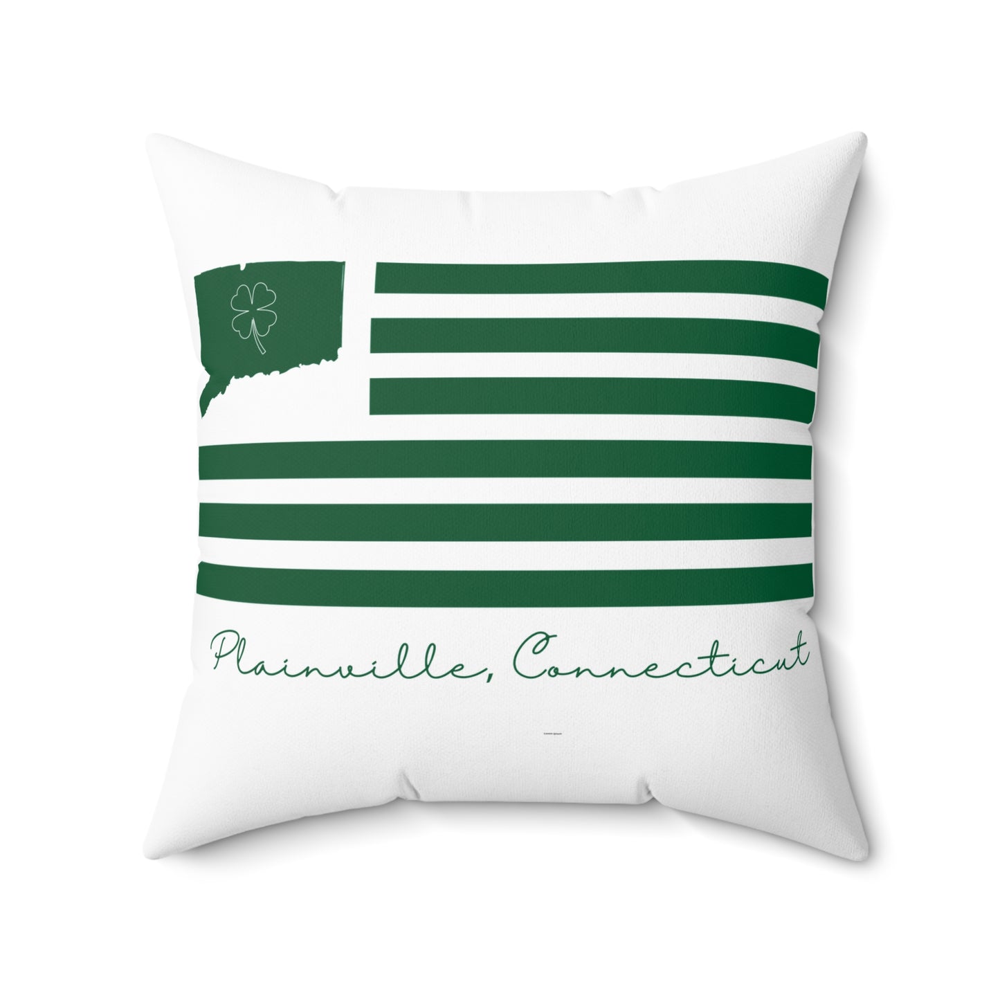 Plainville Connecticut St. Patrick’s Day Flag Spun Polyester Square Pillow