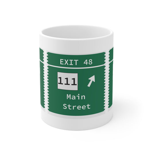 Vintage Merritt Parkway Exit 48 Sign Mug 11oz