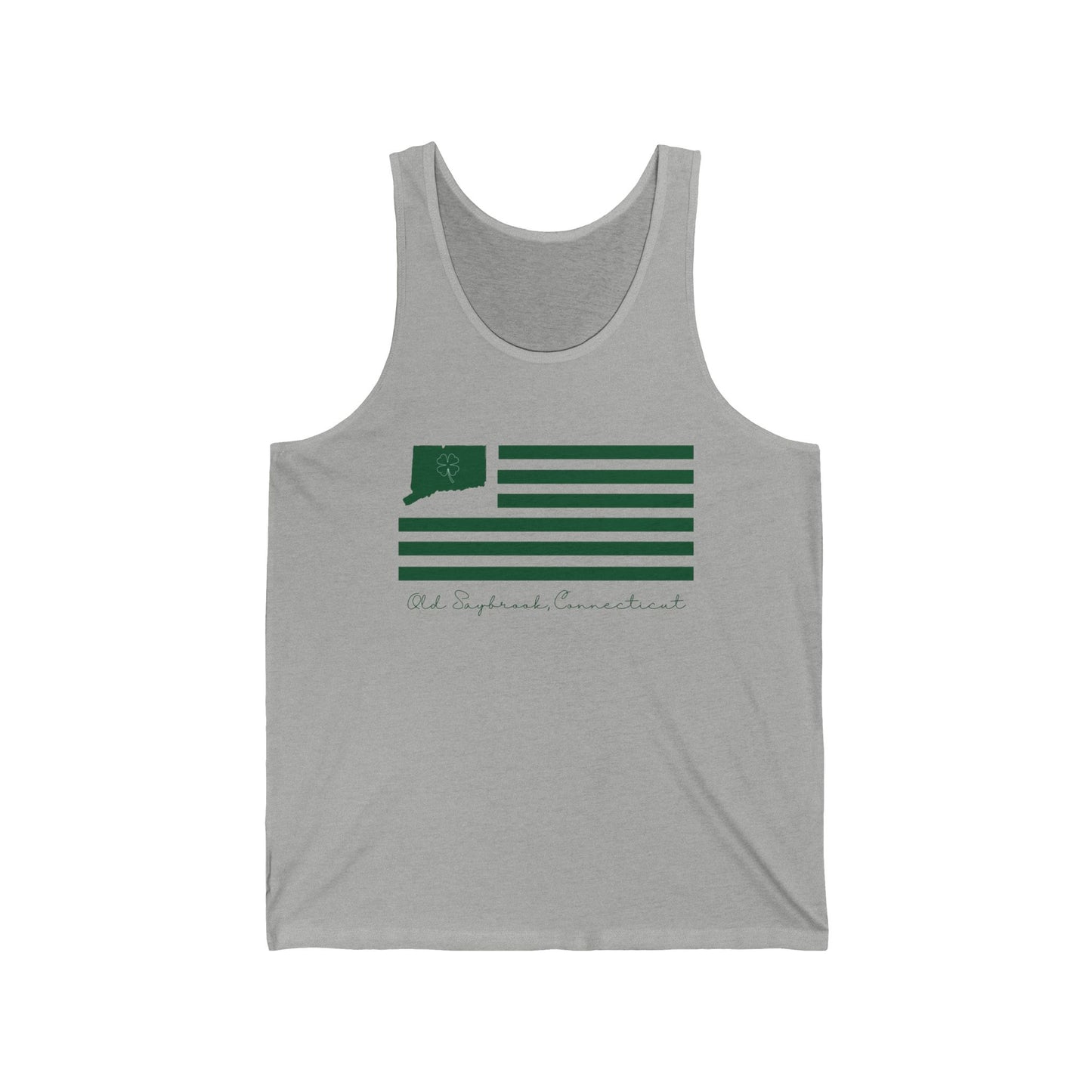 Old Saybrook Connecticut St. Patrick’s Day Flag Unisex Jersey Tank Top