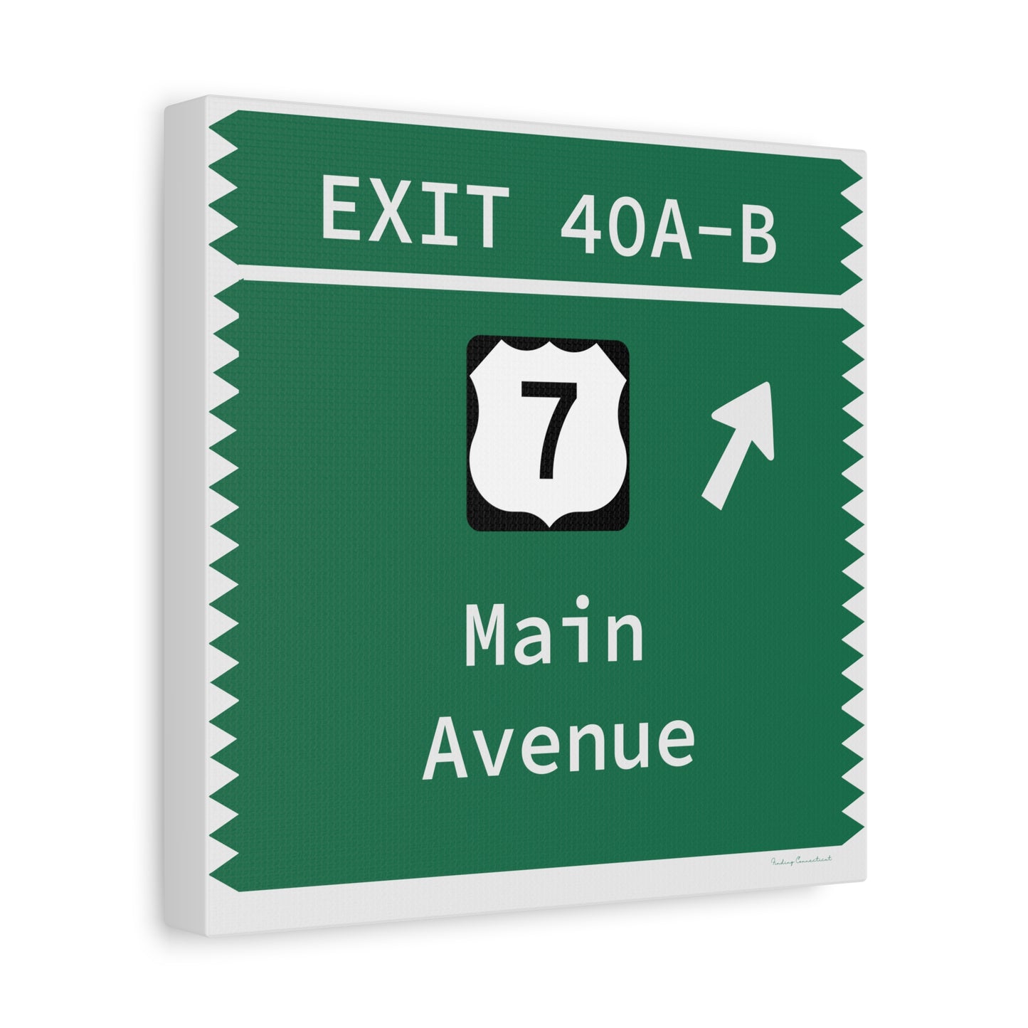 Vintage Merritt Parkway Exit 40 A-B Sign Matte Canvas, Stretched, 1.25"