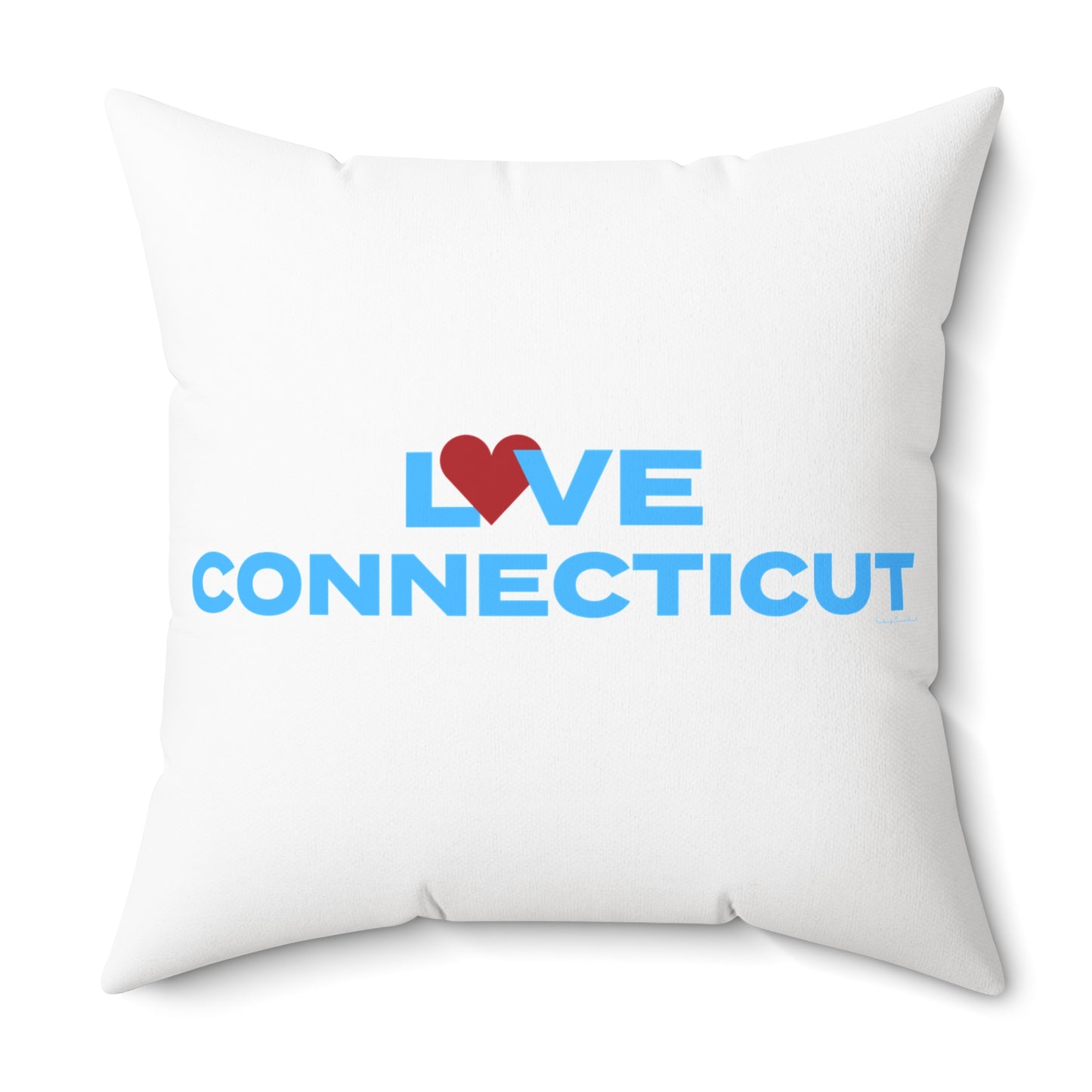 Love Connecticut Spun Polyester Square Pillow