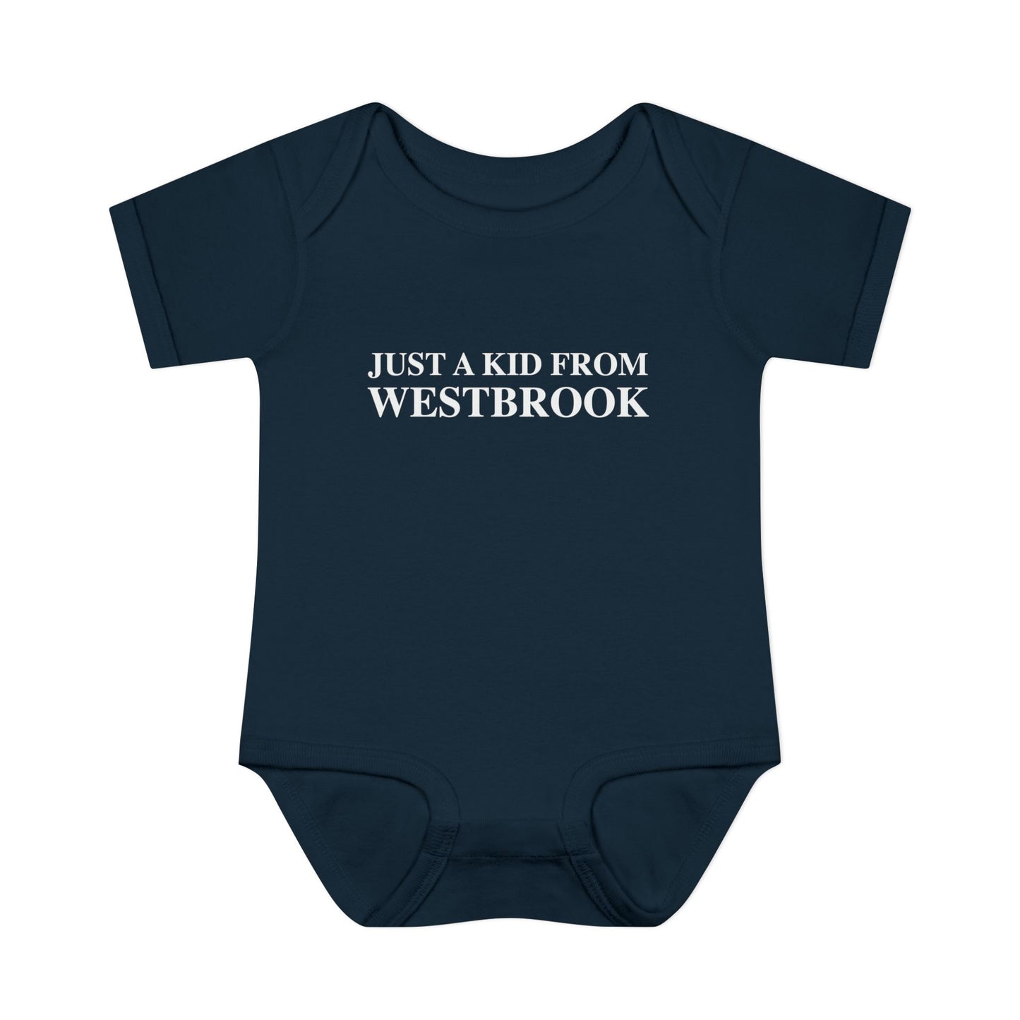 Just a kid from Westbrook Infant Baby Rib Bodysuit