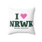 I Heart NRWK Spun Polyester Square Pillow