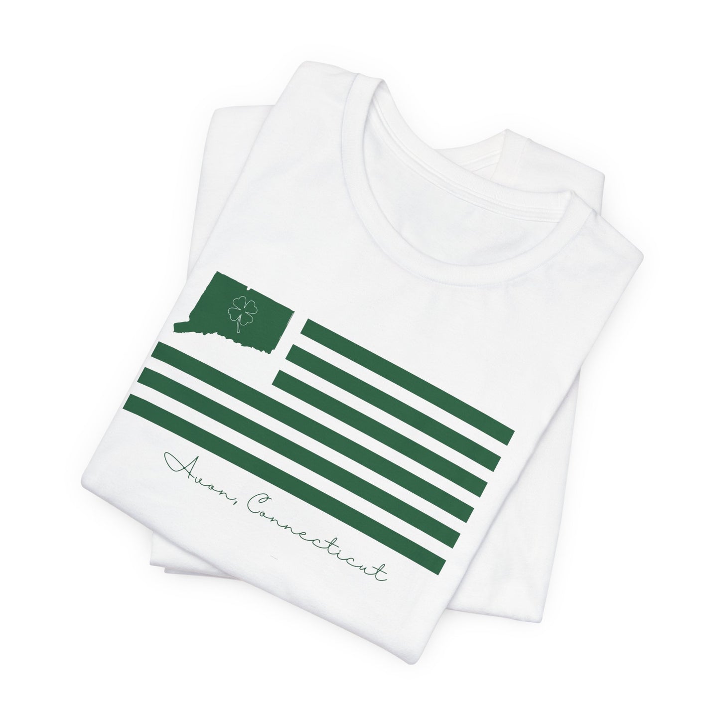 Avon Connecticut St Patrick’s Day Flag Unisex Jersey Short Sleeve T-Shirt