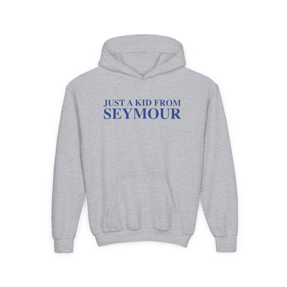 Just a kid from Seymour Youth Heavy Blend Hooded Sweatshirt
