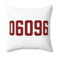 06096 Windsor Locks  Connecticut Zip Code Polyester Square Pillow