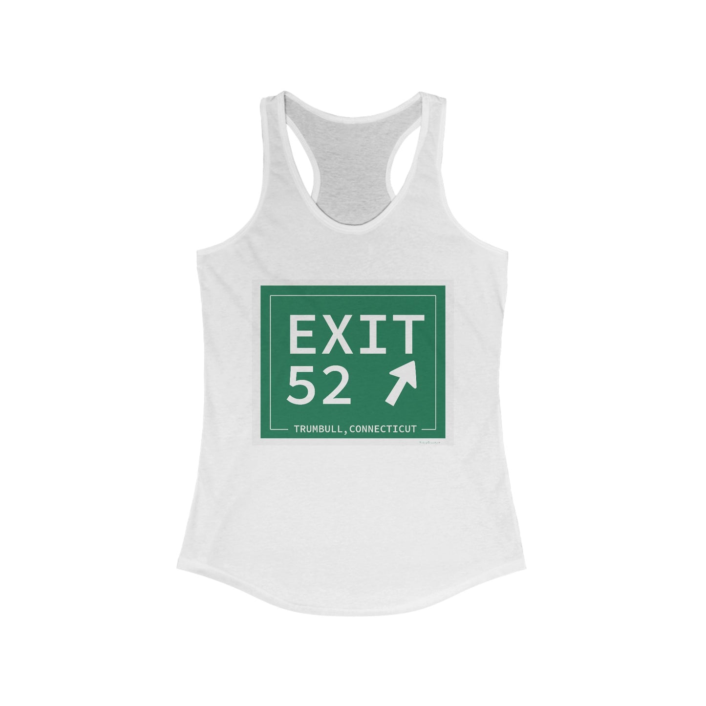 Vintage Exit 52  Merritt Parkway Sign Women's Ideal Racerback Tank Top