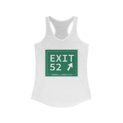 Vintage Exit 52  Merritt Parkway Sign Women's Ideal Racerback Tank Top