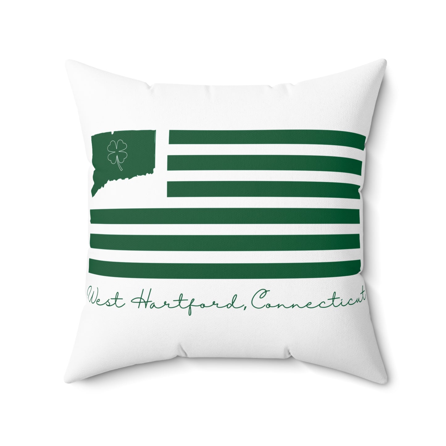 West Hartford Connecticut St. Patrick’s Day Flag Spun Polyester Square Pillow