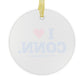 I Heart CONN. Glass Ornaments