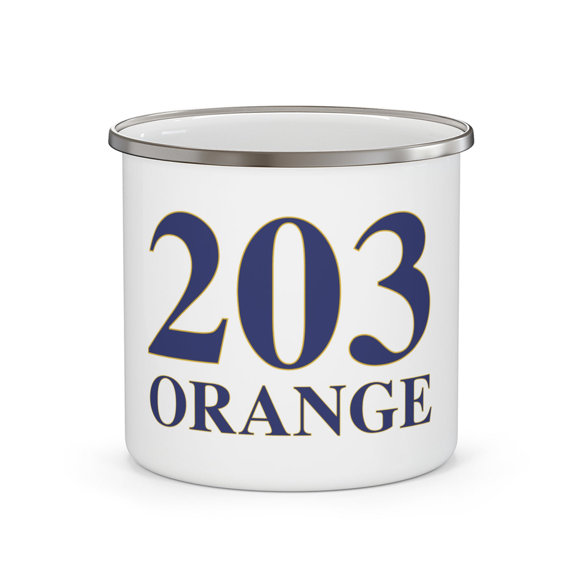 203 Orange Enamel Camping Mug
