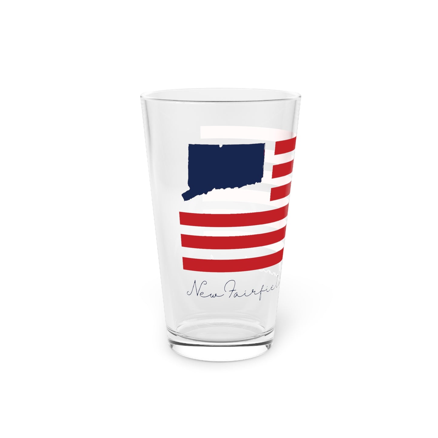 New Fairfield Connecticut Flag Pint Glass, 16oz