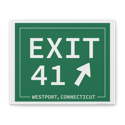 Vintage Exit 41 Merritt Parkway Sign Matte Canvas, Stretched, 1.25"