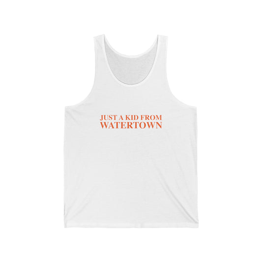 Just a kid from Watertown Unisex Jersey Tank Top