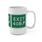 Vintage Exit 40B Merritt Parkway Sign Mug 15oz