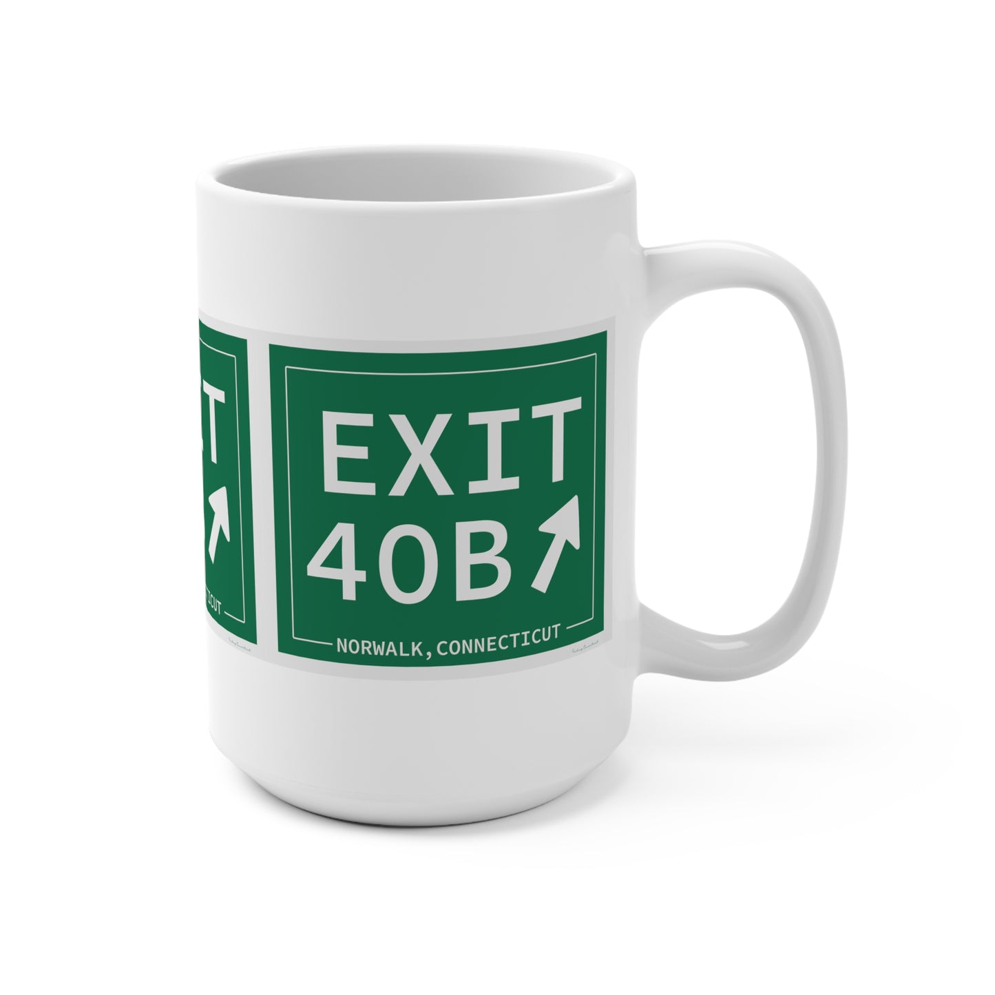 Vintage Exit 40B Merritt Parkway Sign Mug 15oz