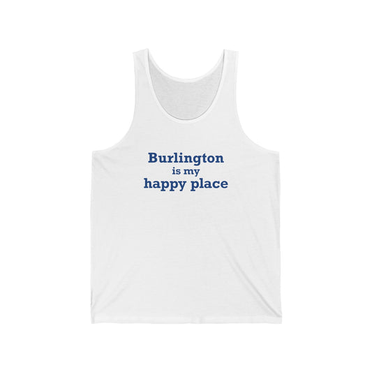 Burlington is My Happy Place  Unisex Jersey Tank Top