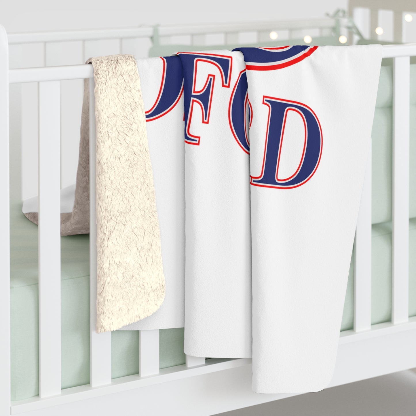203 Oxford Red White & Blue Sherpa Fleece Blanket