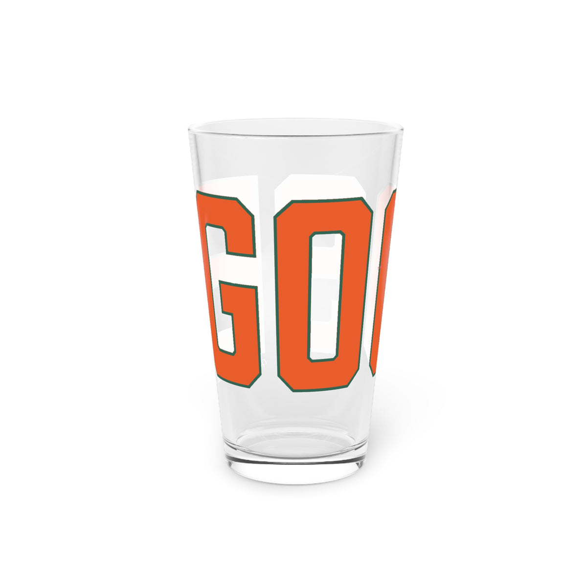 Goose Zip Code Orange & Green Pint Glass, 16oz