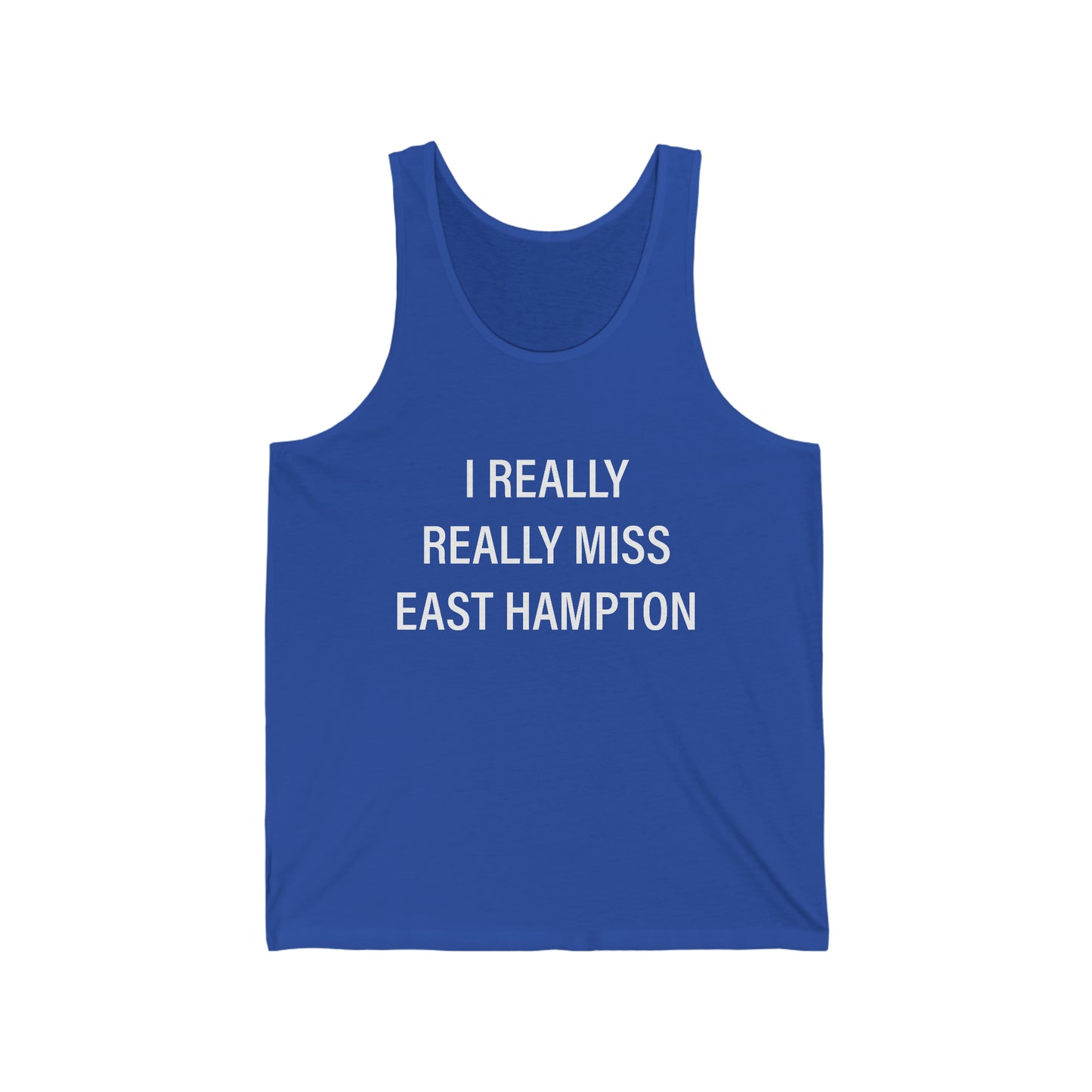 I Really Really Miss East Hampton (white) Unisex Jersey Tank