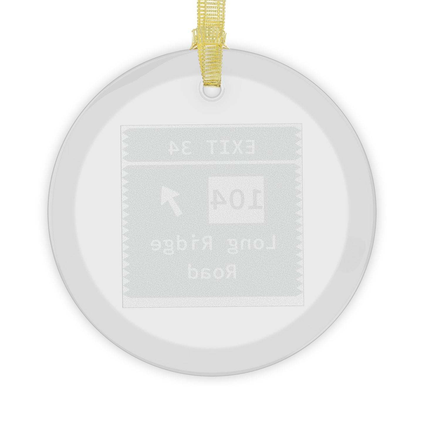 Vintage Merritt Parkway Exit 34 Glass Ornaments